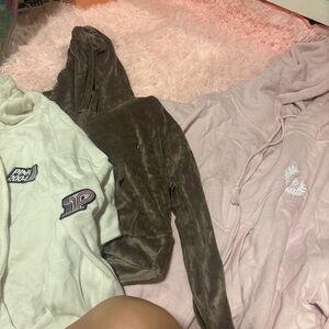 Cozy Hoodie Trio in Pink, Brown, and Cream